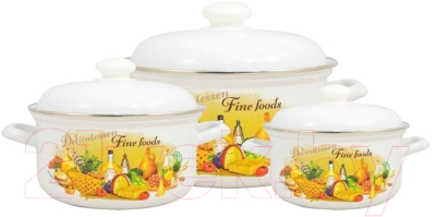 Набор кастрюль Лысьвенские эмали Италия С-124 АП2/4 - фото