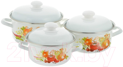 Набор кастрюль Лысьвенские эмали Итальянская кухня С-124 АП2/4 - фото