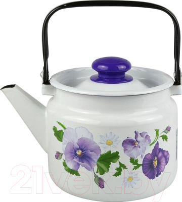 Чайник Лысьвенские эмали Анютины глазки С-27104 П2 - фото