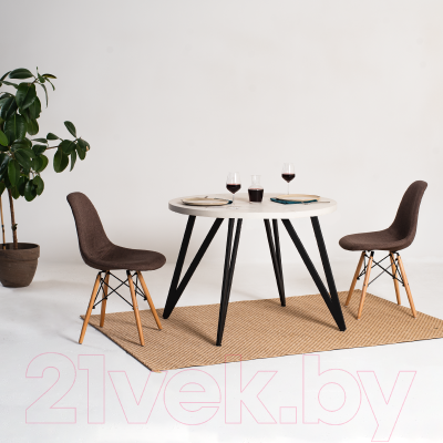 Обеденный стол Millwood Женева 2 Л D110 / 110x110x75 (дуб табачный Craft/металл черный)