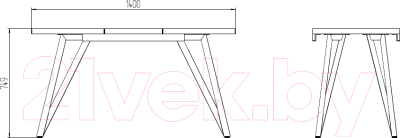 Обеденный стол Millwood Женева 3 Л раздвижной 100-140x60x76