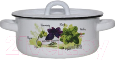 Кастрюля Эмаль Базилик 01-1608/4М - фото