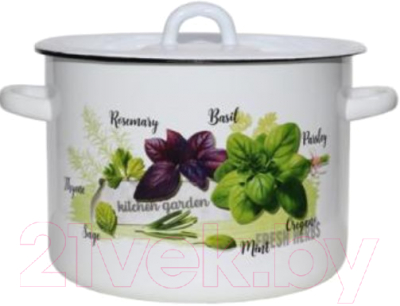 Кастрюля Эмаль Базилик 01-1615/4М - фото