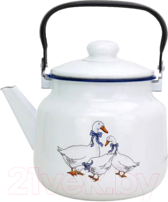 Чайник Эмаль Гуси 01-2713н/4М - фото