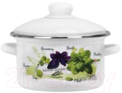 Кастрюля Эмаль Базилик 01-1610/4М - фото