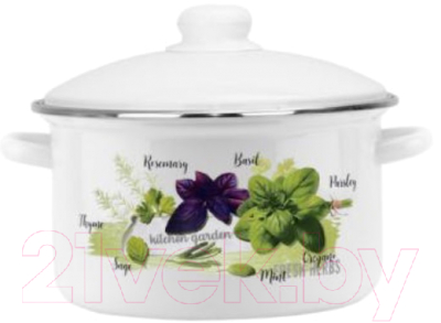 Кастрюля Эмаль Базилик 01-Б1614/4М - фото