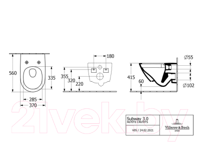 Унитаз подвесной Villeroy & Boch Subway 3.0 4670-TS-R1