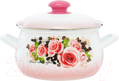 Кастрюля ЭСТЕТ Розы и кофе / ЭТ-71601 - фото