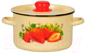 Кастрюля СтальЭмаль Клубника садовая 1с15с/1 - фото