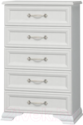 Комод Bravo Мебель Грация 5ящ (белый/белый) - фото