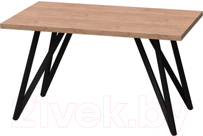 Обеденный стол Millwood Женева 3 Л раздвижной 120-160x80x76 (дуб табачный Craft/металл черный) - фото