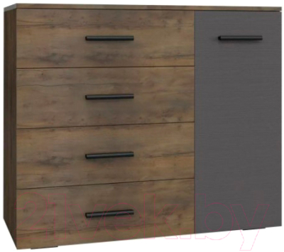 Тумба Bravo Мебель Куба 1дв 4ящ без приставки - фото