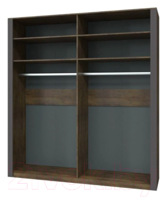 Шкаф Bravo Мебель Куба ШР-4 с зеркалами (таксус/вольфрам)