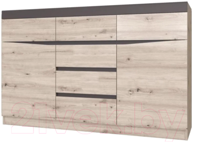 Тумба Bravo Мебель Тиана 6ящ 2дв (дуб бонифаций/вольфрам) - фото