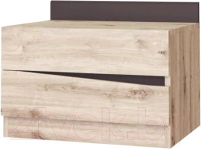 Прикроватная тумба Bravo Мебель Тиана 1ящ левая (дуб бонифаций/вольфрам) - фото