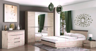 Прикроватная тумба Bravo Мебель Тиана 1ящ левая (дуб бонифаций/вольфрам)