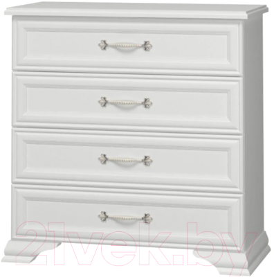 Комод Bravo Мебель Грация 4ящ (белый/белый) - фото