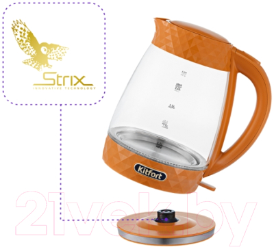 Электрочайник Kitfort KT-6123-4 (оранжевый)