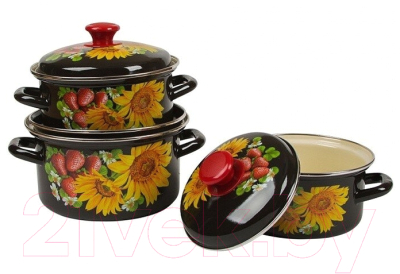 Набор кастрюль КМЗ Даша 1 (3шт, коричневый)