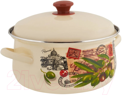 Набор кастрюль КМЗ Римские каникулы 1 (3шт, белый)