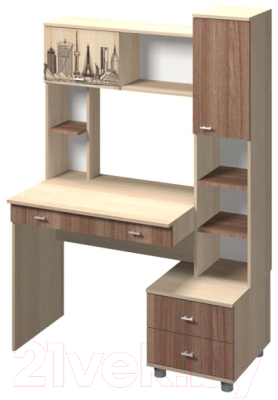 Письменный стол Премиум Персона-10 (шимо светлый/шимо темный) - фото