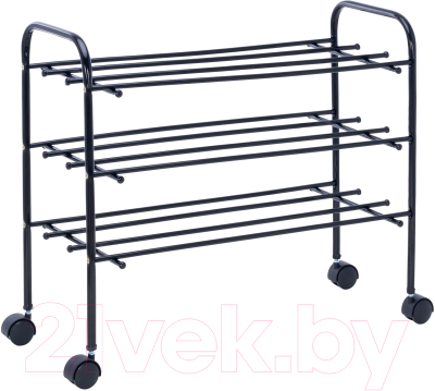 Полка для обуви Импэкс Leset Комо 3 с колесами (черный) - фото