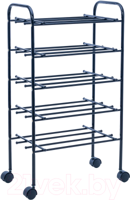 Полка для обуви Импэкс Leset Комо 5 с колесами (черный) - фото