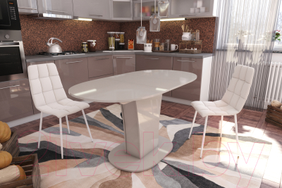 Обеденный стол Импэкс Leset Флер (бежевый глянец)