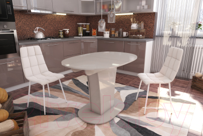 Обеденный стол Импэкс Leset Флер (бежевый глянец)