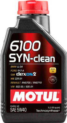 Моторное масло Motul 6100 Syn-Clean 5W40 / 107941 - фото
