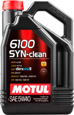 Моторное масло Motul 6100 Syn-clean 5W40 / 107942 - фото