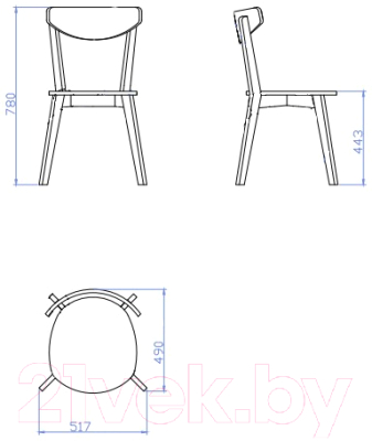 Стул Мебель-Класс Ювента жесткий (белый/Р43)