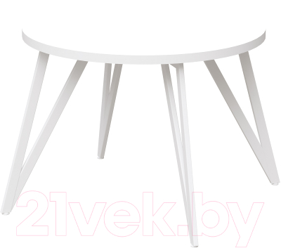 Обеденный стол Millwood Женева 2 Л D110 / 110x110x75 (белый/металл белый) - фото