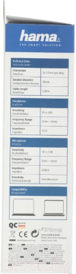 Наушники-гарнитура Hama NHS-P100 / 00139920