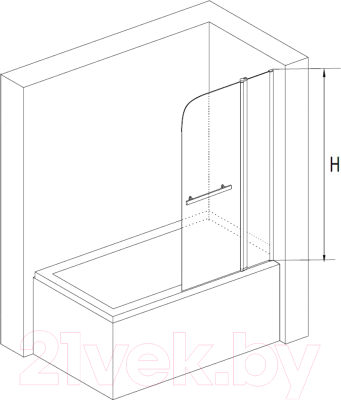 Стеклянная шторка для ванны RGW 03111210-11