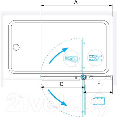 Стеклянная шторка для ванны RGW 03111210-11