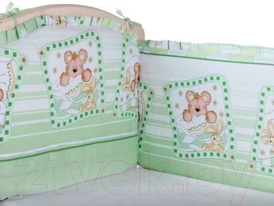 Бортик в кроватку Alis 360x40 со съемными чехлами - фото