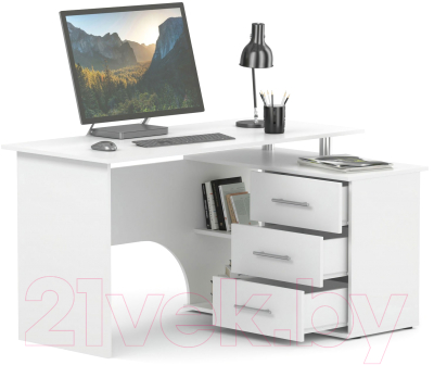 Письменный стол Сокол-Мебель КСТ-09 (правый, белый)