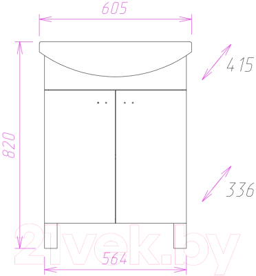 Тумба под умывальник Onika Лига 60.11