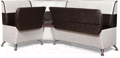 Уголок кухонный мягкий Анмикс Новара левый (кожзам темно-коричневый/бежевый)