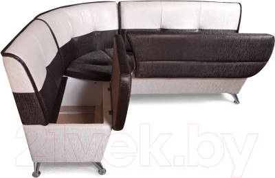 Уголок кухонный мягкий Анмикс Новара левый (кожзам темно-коричневый/бежевый)