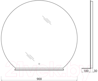 Зеркало BelBagno SPC-RNG-1000-LED-TCH-MENS