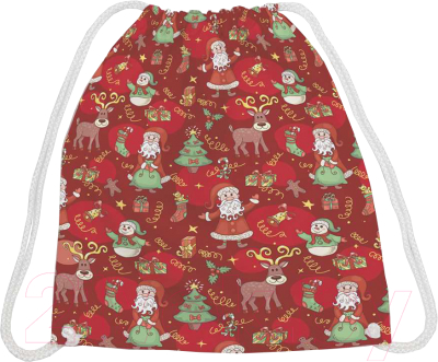 Мешок для обуви JoyArty Дедушка Мороз с друзьями / bpa_185482V1  - фото