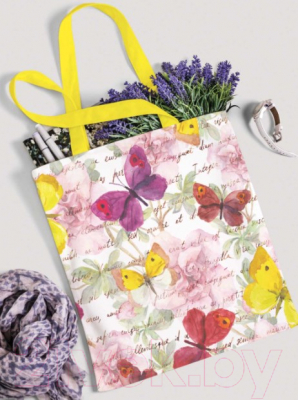 Сумка-шоппер JoyArty Письмо в бабочках / bsh_11030 - фото