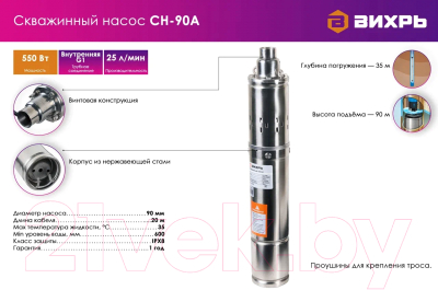 Скважинный насос Вихрь СН-90А