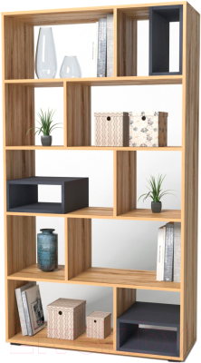 Стеллаж MySTAR Инсар 117.04 (дуб навара/графит) - фото