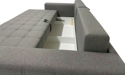 Диван ФорестДекоГрупп Милан 3 (Lux 05, рогожка светло-серый)