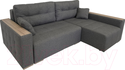 Диван угловой ФорестДекоГрупп Милан 2 левый (Lux 06, рогожка пыльно-серый) - фото