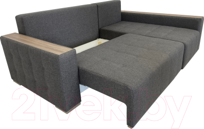 Диван угловой ФорестДекоГрупп Милан 2 левый (Lux 06, рогожка пыльно-серый)