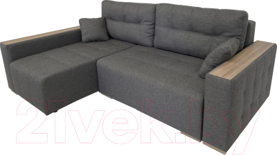 Диван угловой ФорестДекоГрупп Милан 2 правый (Lux 06, рогожка пыльно-серый) - фото